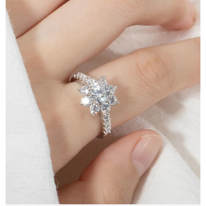 HANY Bague Moissanite femme
