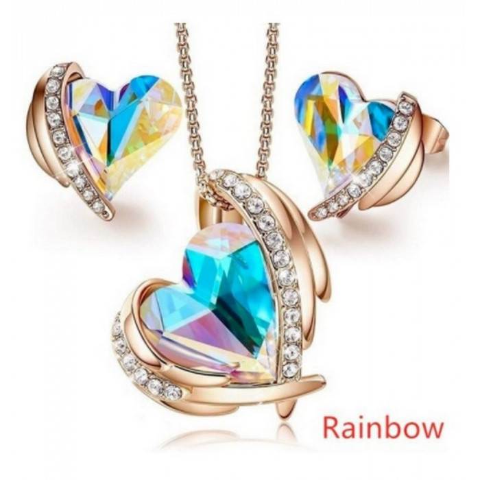 Parure de bijoux Cœur : pendentif - Boucles...