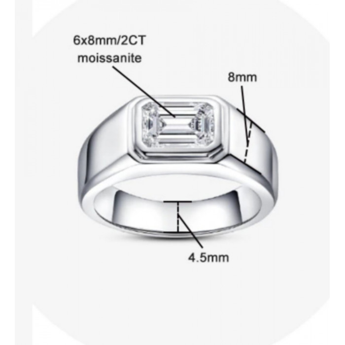 Chevalière homme avec Moissanite