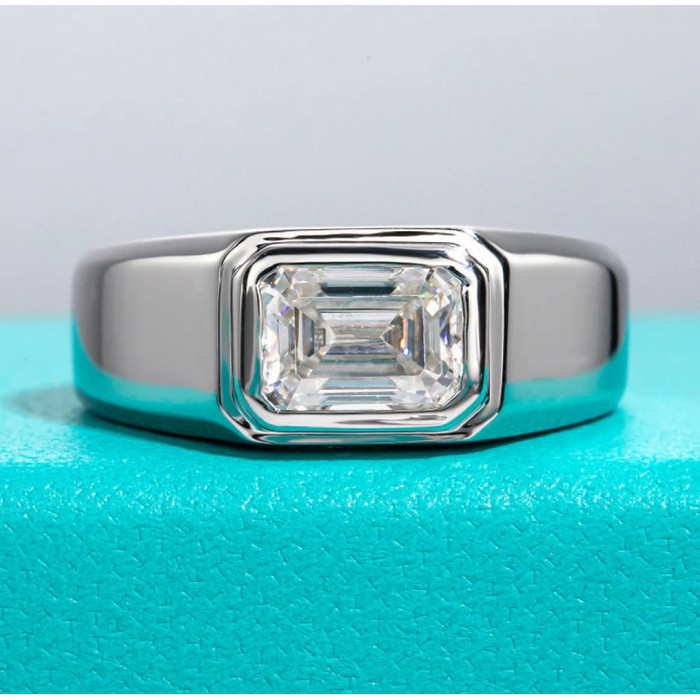 Chevalière homme avec Moissanite