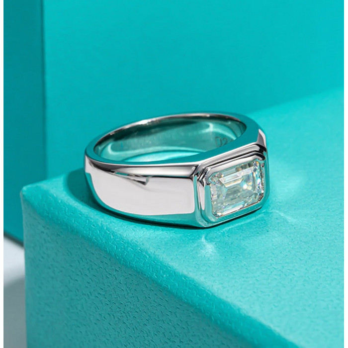 Chevalière homme avec Moissanite