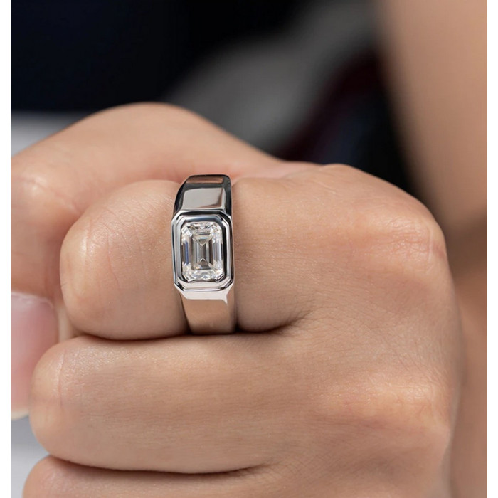 Chevalière homme avec Moissanite