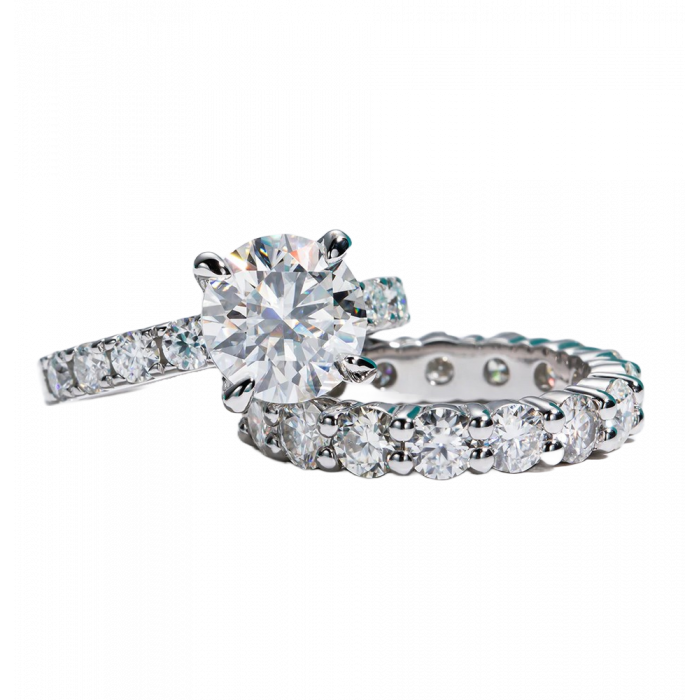 LESLIE Bague double Moissanite