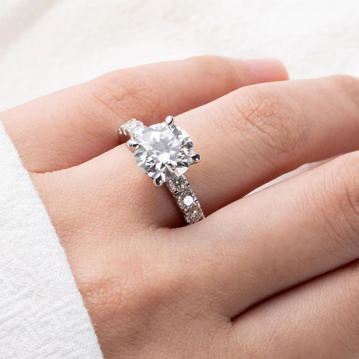 AMARINA Bague Moissanite en Argent
