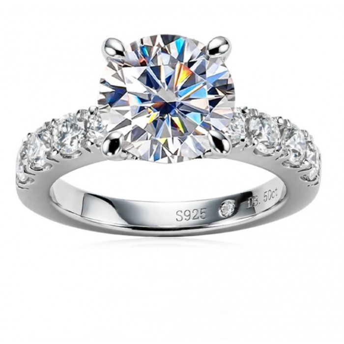 AMARINA Bague Moissanite en Argent