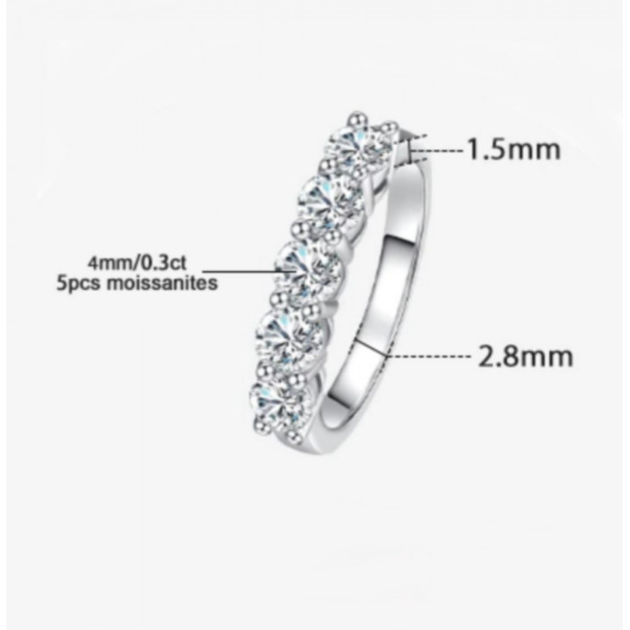 Alliance Moissanite en argent