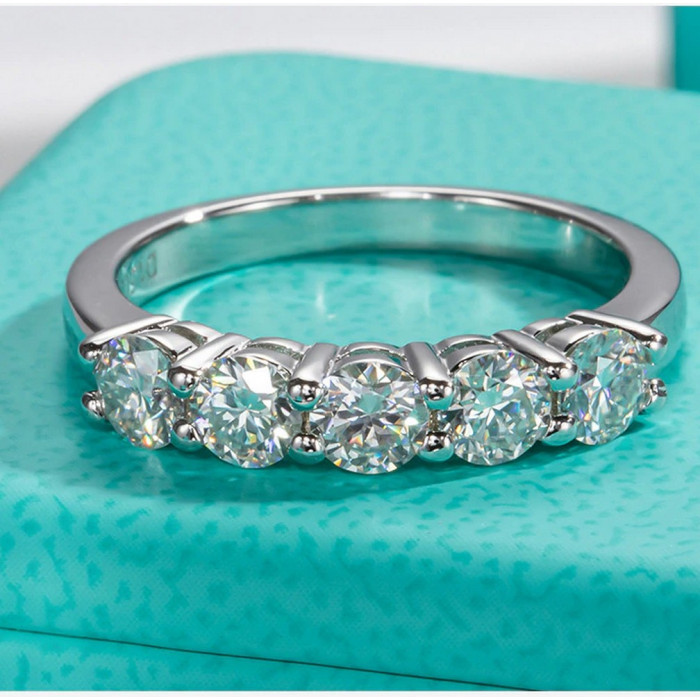 Alliance Moissanite en argent