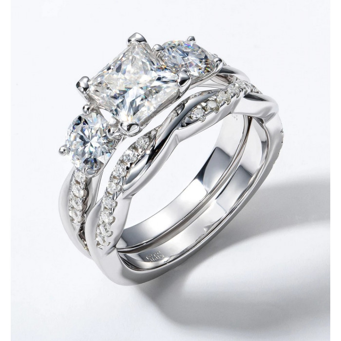 EVALISHA Bague Moissanite en Argent
