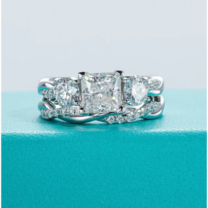 EVALISHA Bague Moissanite en Argent