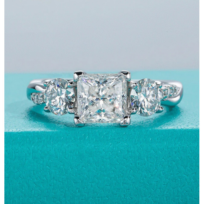 ALISHA Bague Moissanite en Argent
