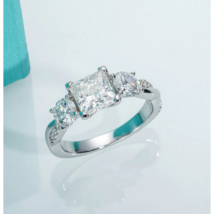 ALISHA Bague Moissanite en Argent