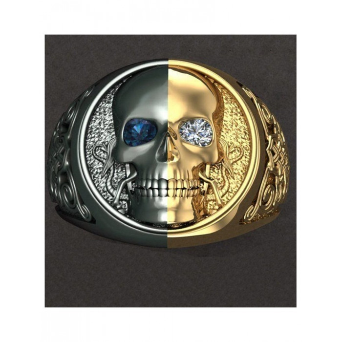 Bague chevalière homme tête de mort