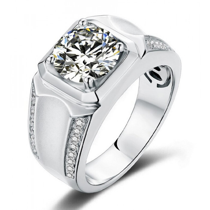 ERNION Chevalière avec Moissanite