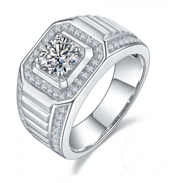 MANU Chevalière avec Moissanite