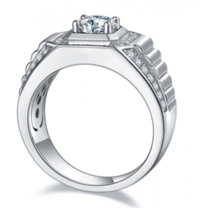 MANU Chevalière avec Moissanite