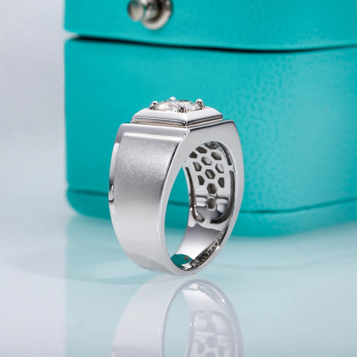 ALIAN Chevalière avec Moissanite