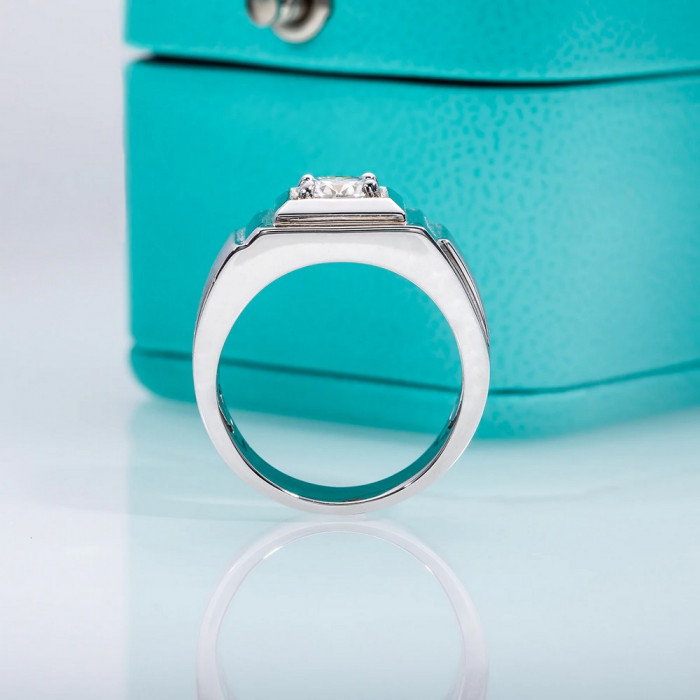 ALIAN Chevalière avec Moissanite