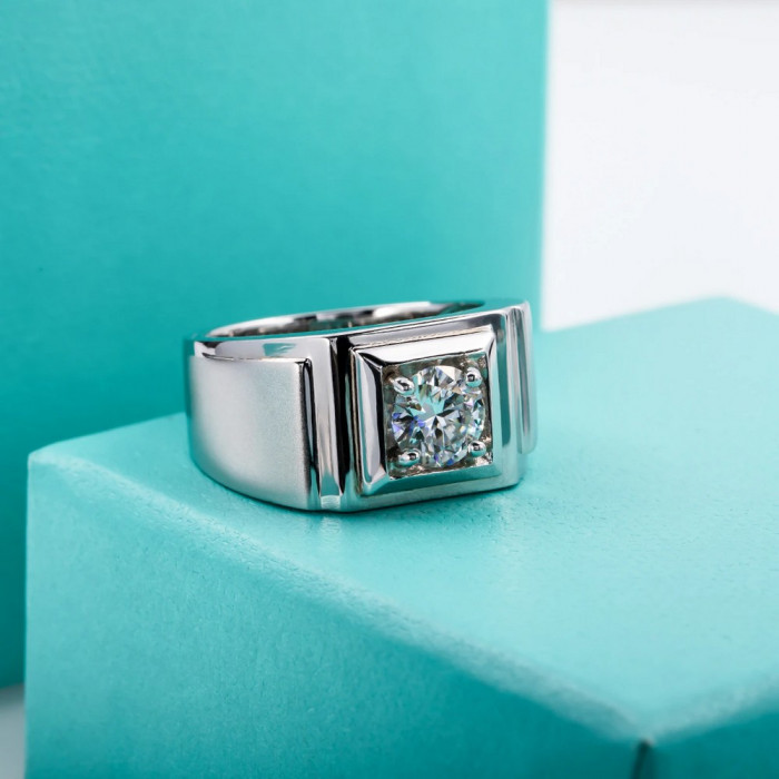 ALIAN Chevalière avec Moissanite