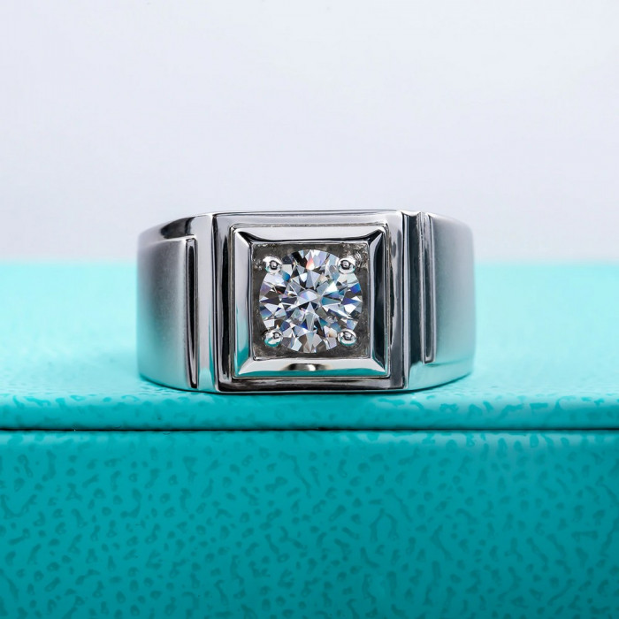 ALIAN Chevalière avec Moissanite