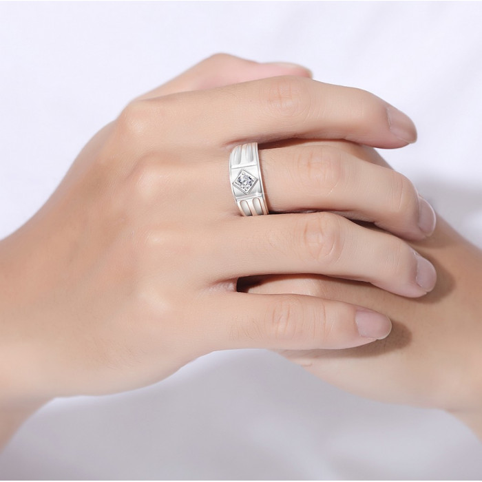 BRADY Chevalière avec Moissanite