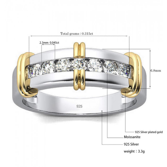 MARS Chevalière avec Moissanite
