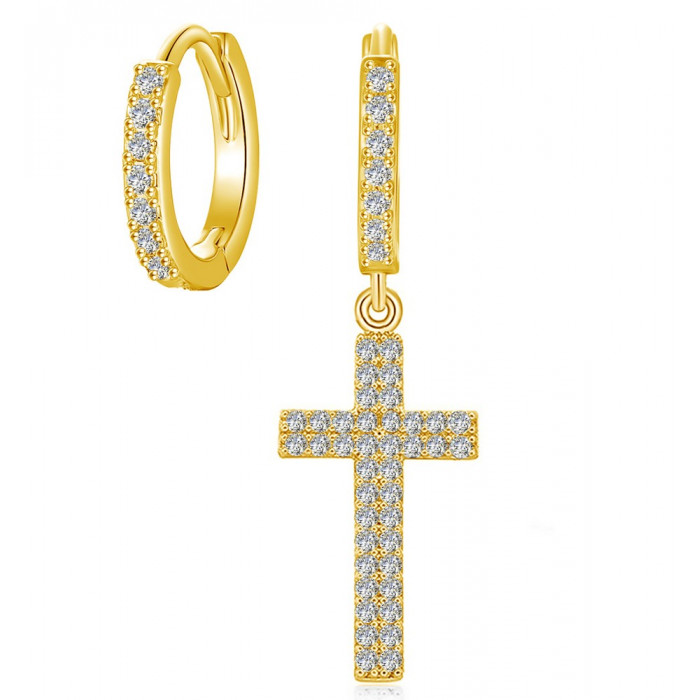 Arwa boucles d'oreilles Moissanite croix