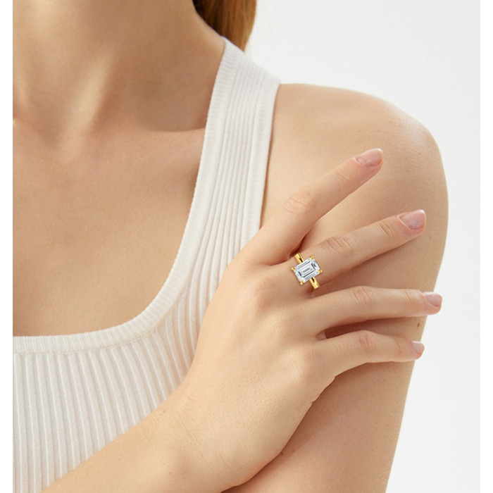 Adélie bague double Moissanite