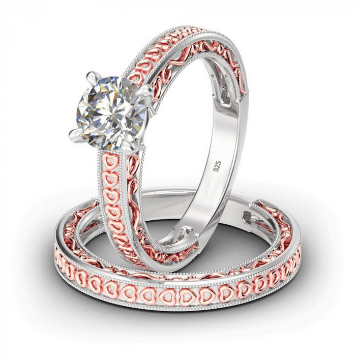 Maé bague double Moissanite