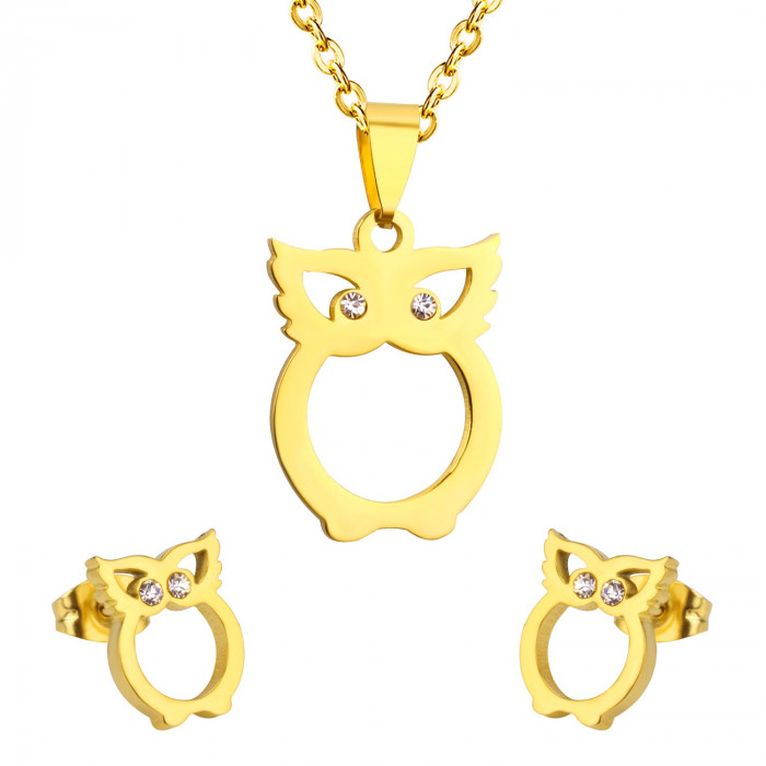 Parure de bijoux hibou 2 pièces