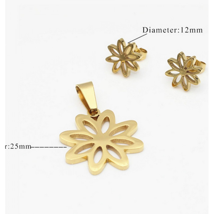 Parure de bijoux fleurs 2 pièces