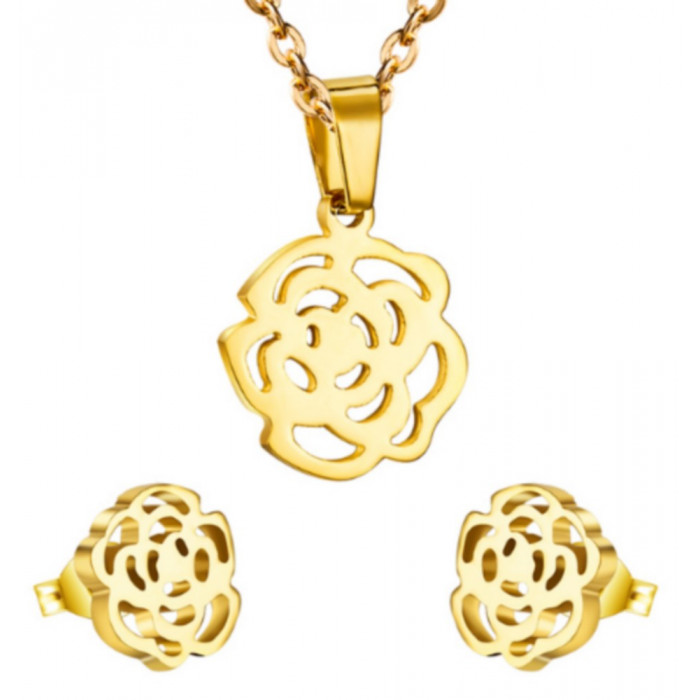 Jolie Parure de bijoux fleurs 2 pièces