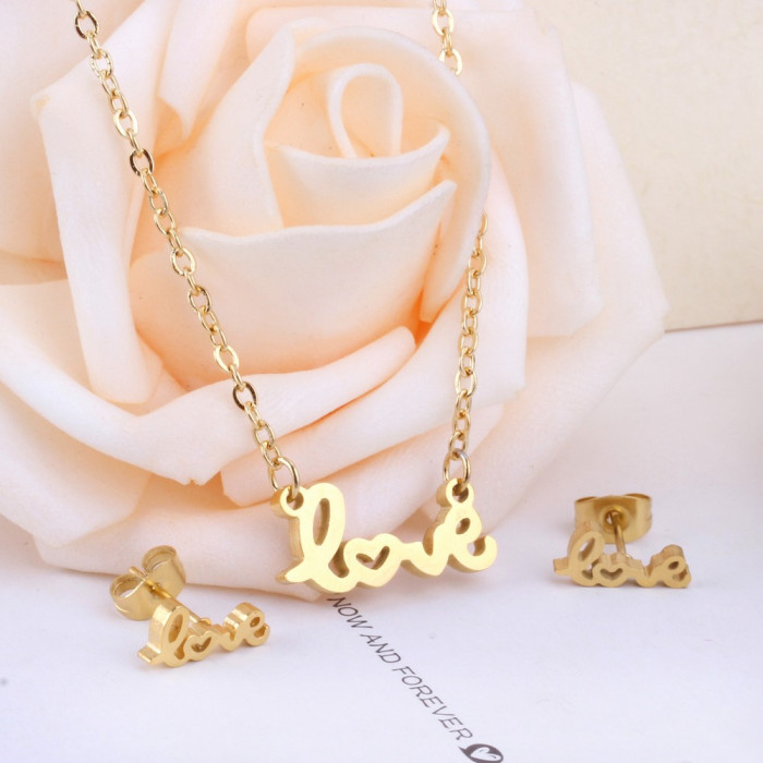 Parure de bijoux love 2 pièces