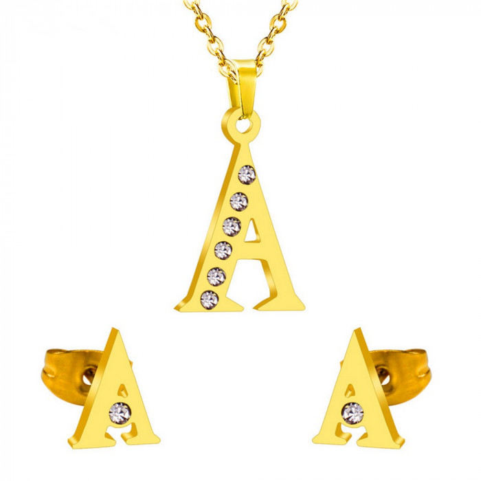 Parure de bijoux alphabet 2 pièces