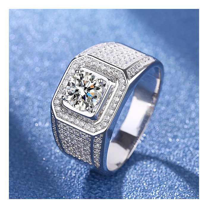 Chevalière Moissanite homme