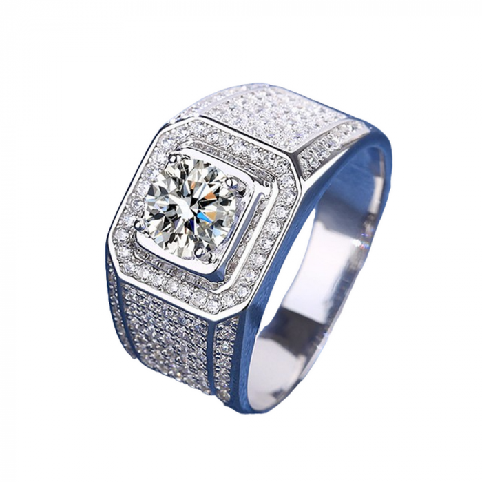 Chevalière Moissanite homme