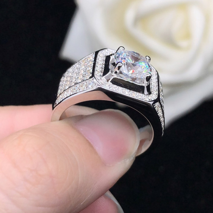 Chevalière Moissanite homme