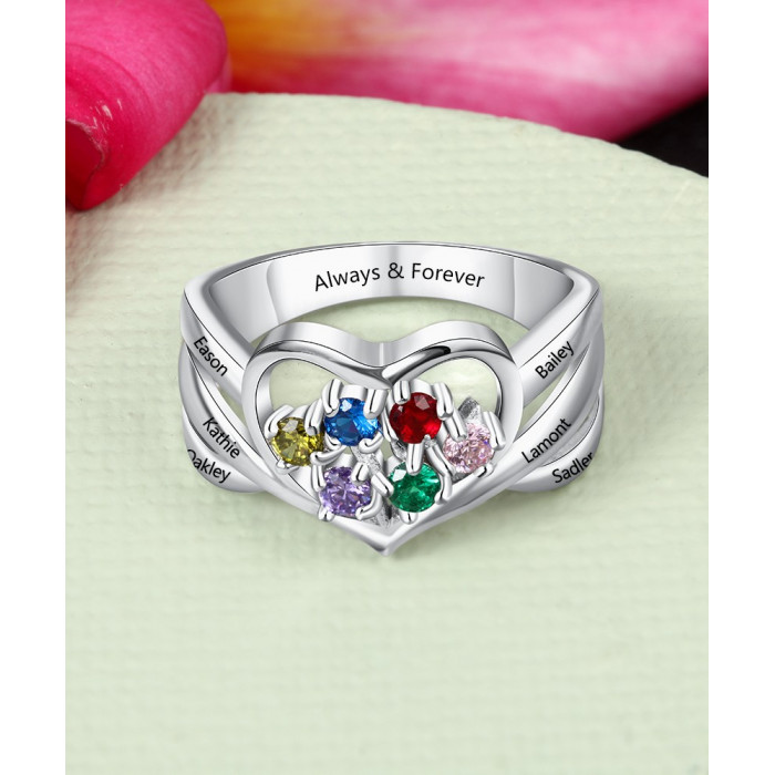 Bague Cœur personnalisée en argent sterling S925