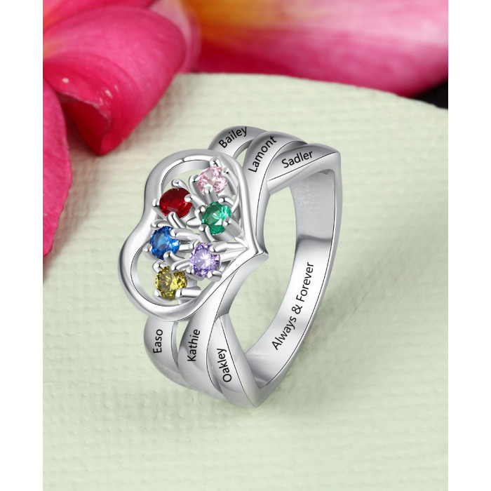 Bague Cœur personnalisée en argent sterling S925