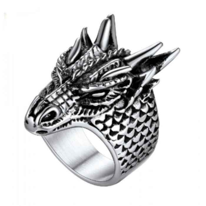 Bague chevalière tête de Dragon