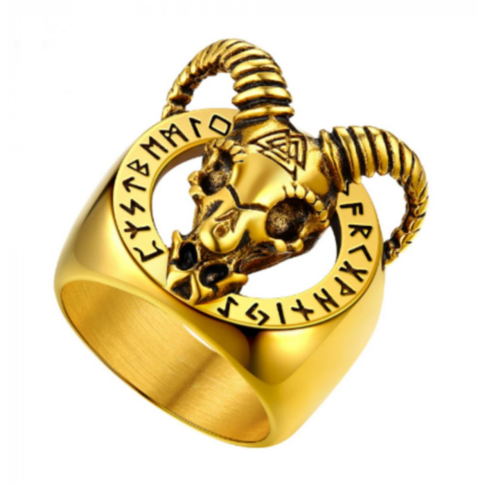 Bague chevalière crâne de chèvre