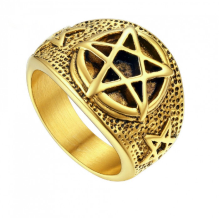 Bague chevalière pentagramme