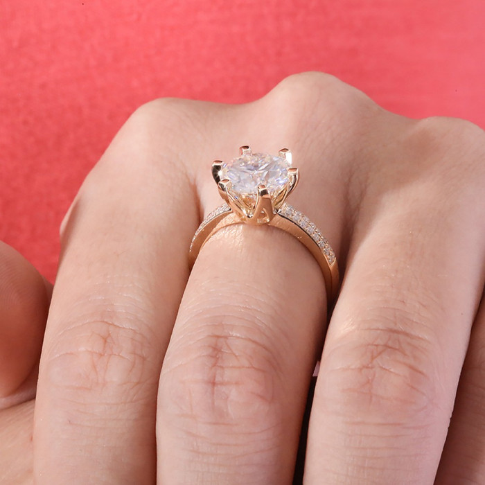 Saskia bague Moissanite en Or