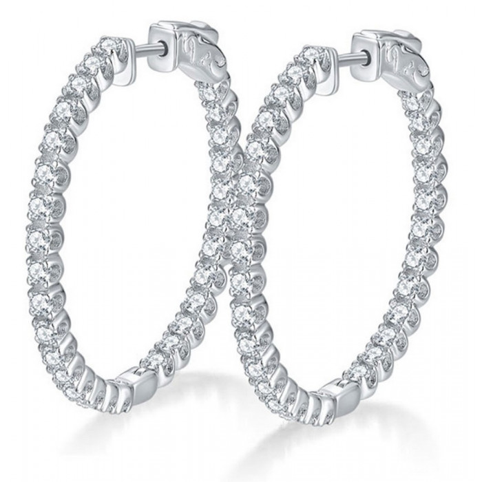 Créoles Moissanites en Argent