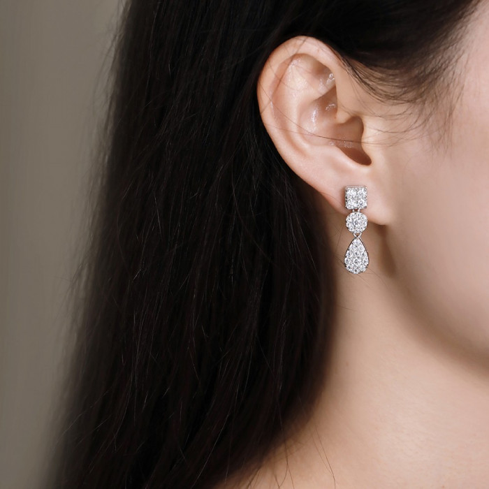 AMINA Boucles d'oreilles Moissanites