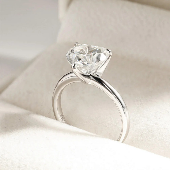 CLARINE bague Cœur Moissanite