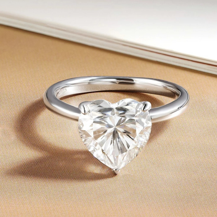 CLARINE bague Cœur Moissanite