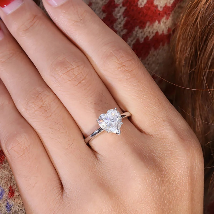 CLARINE bague Cœur Moissanite