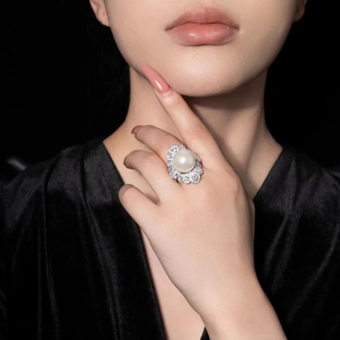 Sublime Bague Perle en Argent