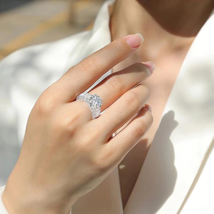 Ombeline bague Moissanite en Argent