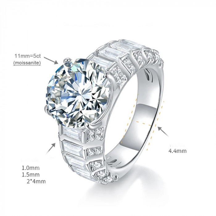 Ombeline bague Moissanite en Argent